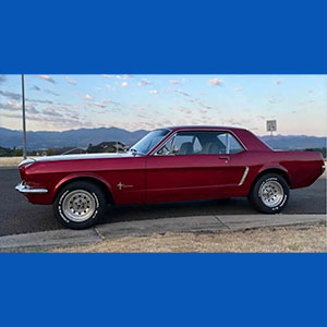Red 1965 Ford Mustang