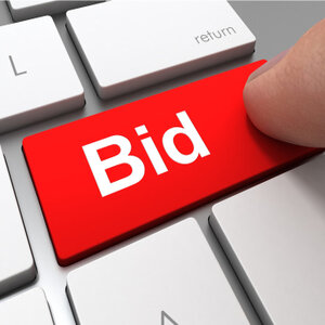 Red bid now button